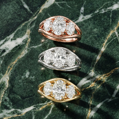 Oval Cut Lab Grown Diamond Ring in Platinum