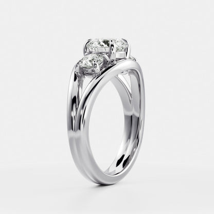 Round Cut Lab Grown Diamond Ring in Platinum
