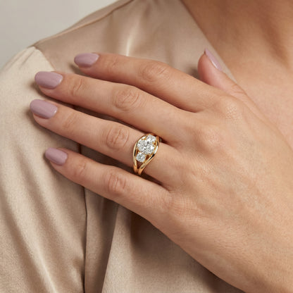 Cushion Cut Lab Grown Diamond Ring in Yellow Gold