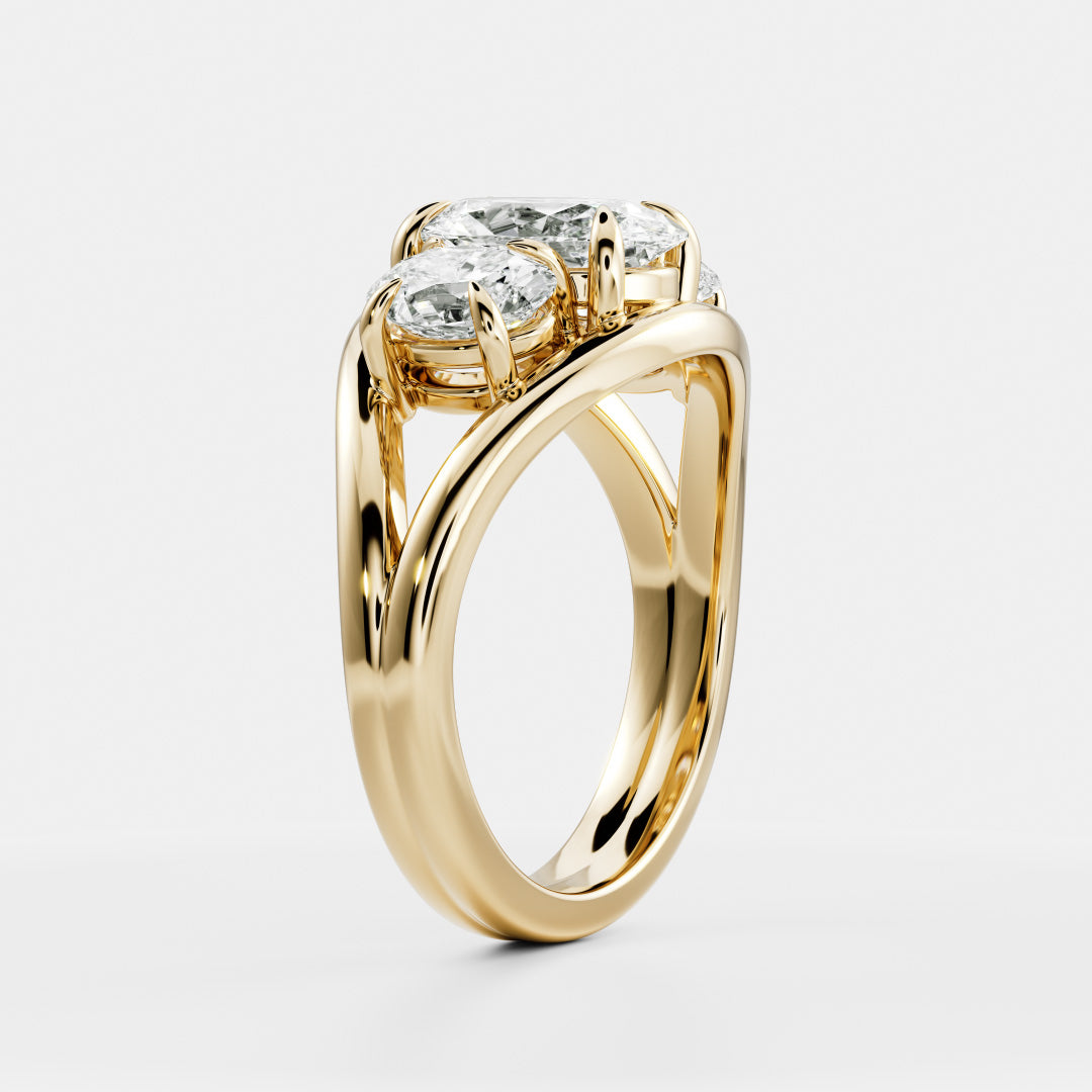 Oval Cut Lab Grown Diamond Ring in Yellow Gold