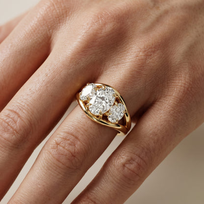 Oval Cut Lab Grown Diamond Ring in Yellow Gold