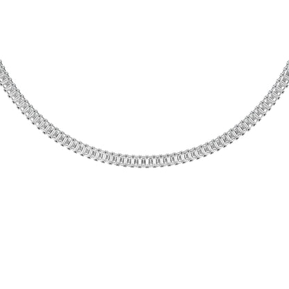 Emerald Cut Lab Grown Diamond Tennis Necklace in White Gold