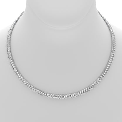 Emerald Cut Lab Grown Diamond Tennis Necklace in Platinum