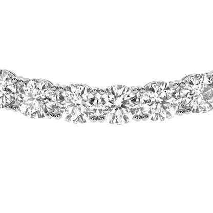 Round Cut Lab Grown Diamond Tennis Necklace in White Gold