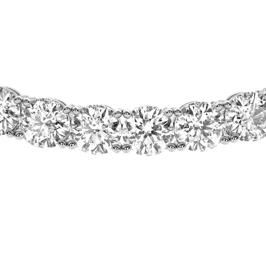 Round Cut Lab Grown Diamond Tennis Necklace in White Gold