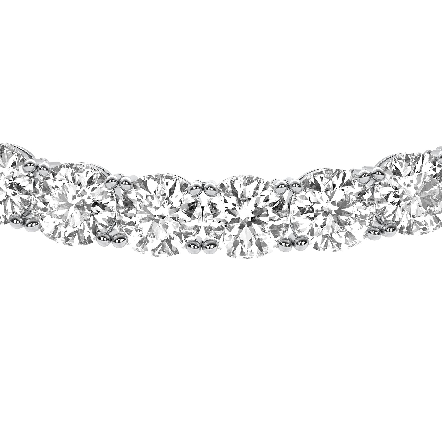 Round Cut Lab Grown Diamond Tennis Necklace in Platinum
