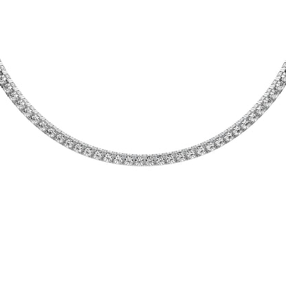 Round Cut Lab Grown Diamond Tennis Necklace in White Gold