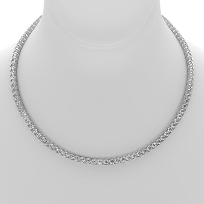 Round Cut Lab Grown Diamond Tennis Necklace in White Gold
