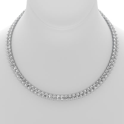 Pear Cut Lab Grown Diamond Tennis Necklace in Silver