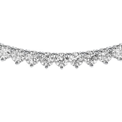 Round Cut Lab Grown Diamond Tennis Necklace in White Gold
