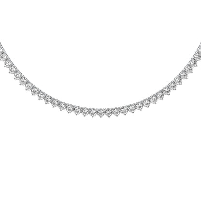 Round Cut Lab Grown Diamond Tennis Necklace in Platinum