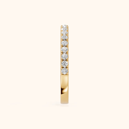 Lisette Pavé Round Diamond Half Eternity Band in Yellow Gold - SideView