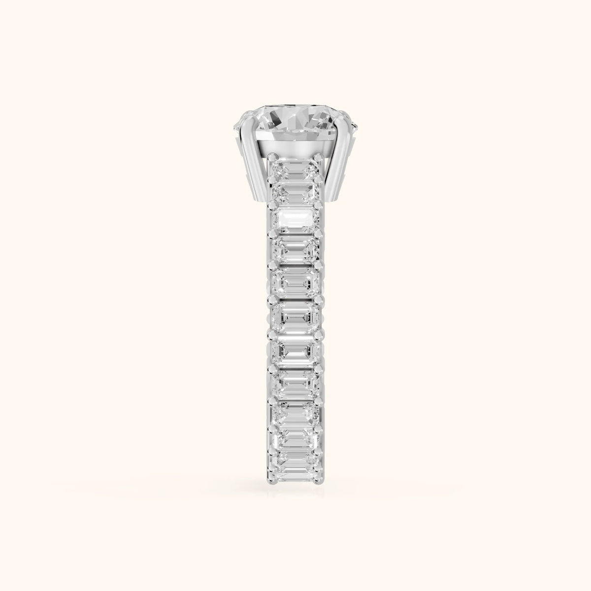 Mallory Shared Prong Round Diamond Engagement Ring in Silver - SideView.webp