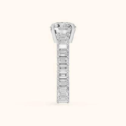 Mallory Shared Prong Round Diamond Engagement Ring in Silver - SideView.webp