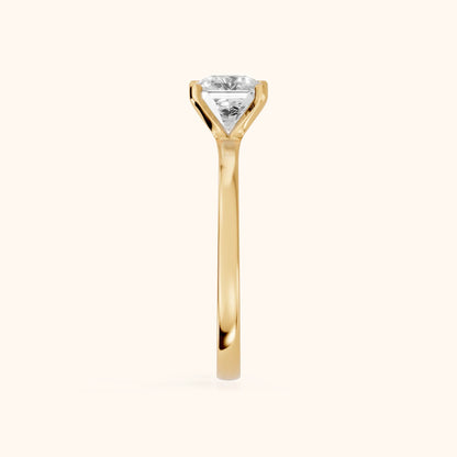 Matilda Cathedral Solitaire Asscher Diamond Engagement Ring in Yellow Gold - SideView.webp