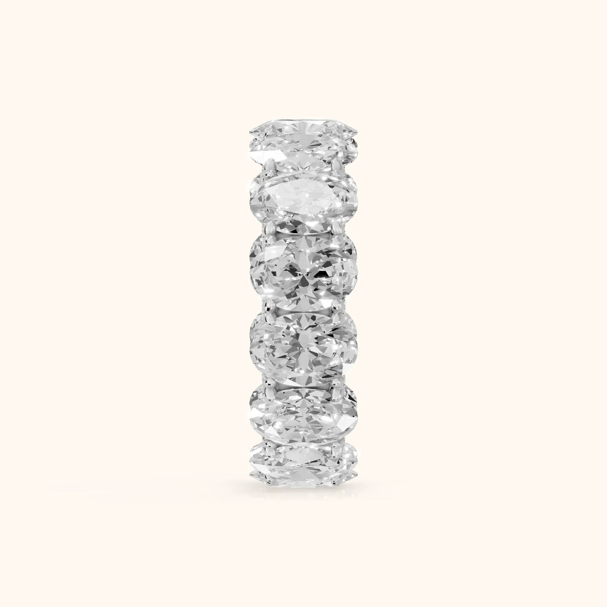 Rina East-West Oval Diamond Eternity Band in White Gold - SideView