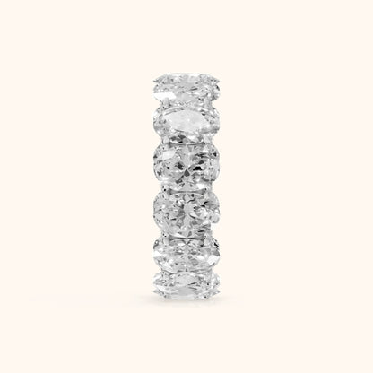 Rina East-West Oval Diamond Eternity Band in White Gold - SideView