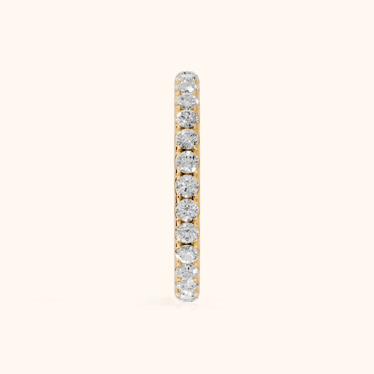 Zora Micropavé Round Diamond Eternity Band in Yellow Gold - SideView