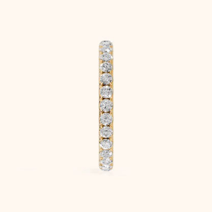 Zora Micropavé Round Diamond Eternity Band in Yellow Gold - SideView
