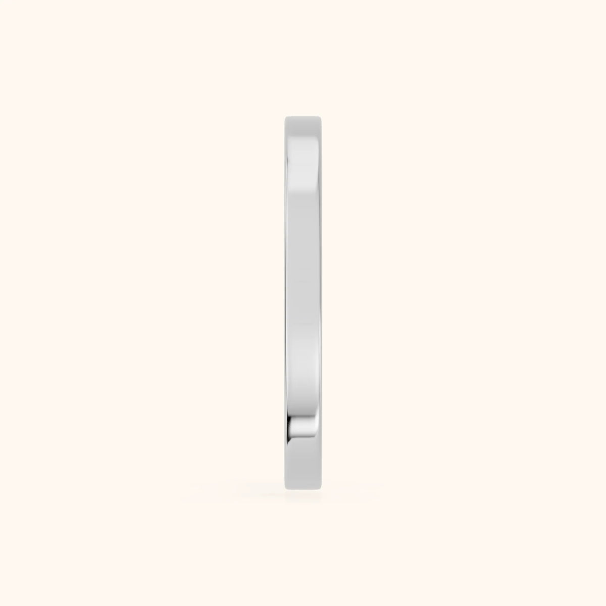 Zoya Classic Flat Wedding Band in Silver - SideView
