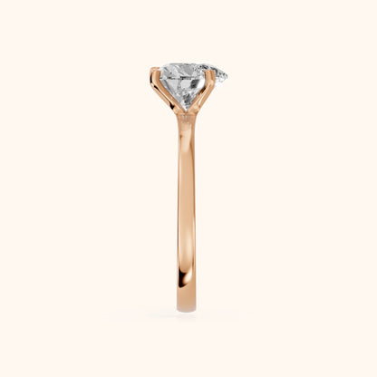 Matilda Cathedral Solitaire Heart Diamond Engagement Ring in Rose Gold - SideView.webp