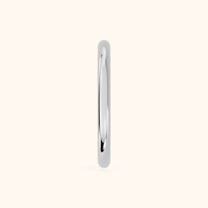 Justine Classic Low Dome Wedding Band in Platinum - SideView