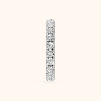 Ramona Shared Prong Round Diamond Eternity Band in Silver - SideView