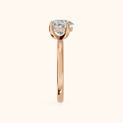 Charlotte Charm Solitaire Heart Diamond Engagement Ring in Rose Gold - SideView