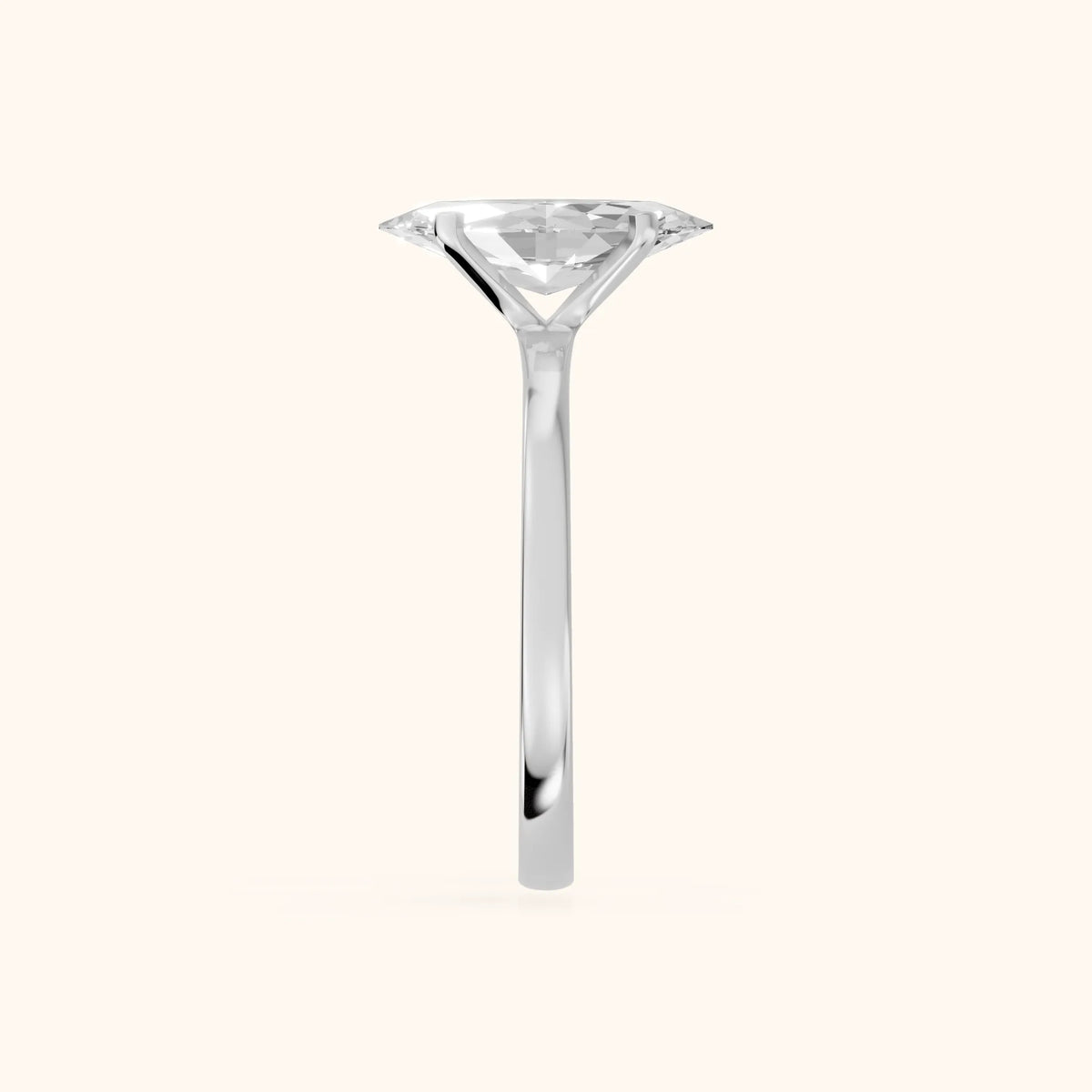 Matilda Cathedral Solitaire Marquise Diamond Engagement Ring in Platinum - SideView.webp