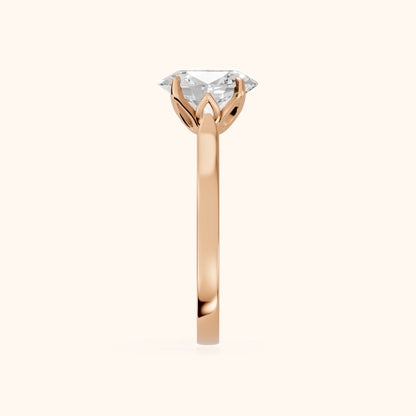 Isabella Bloom Solitaire Oval Diamond Engagement Ring in Rose Gold - SideView