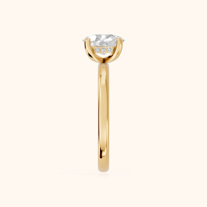 Charlotte Charm Cushion Diamond Solitaire Ring in Yellow Gold - SideView