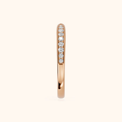 Tosca Tapered Riviera Round Diamond Half Eternity Band in Rose Gold - SideView