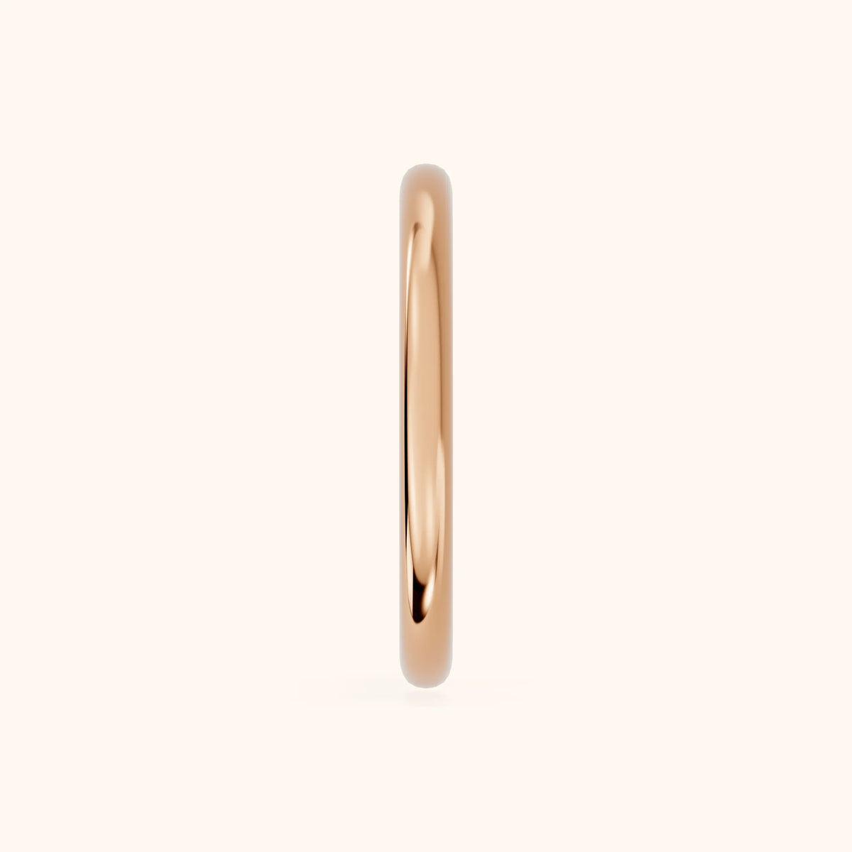 Justine Classic Low Dome Wedding Band in Rose Gold - SideView