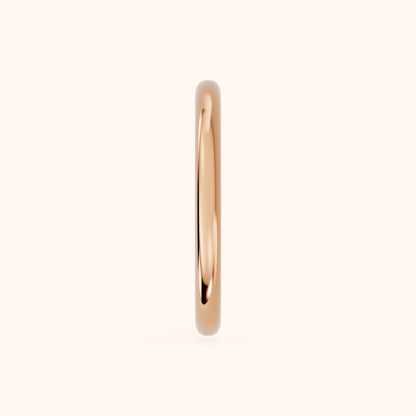Justine Classic Low Dome Wedding Band in Rose Gold - SideView