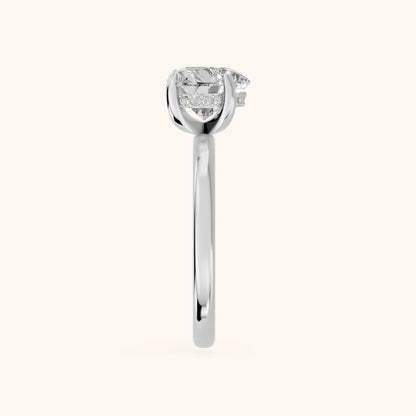 Charlotte Charm Solitaire Heart Diamond Engagement Ring in White Gold - SideView