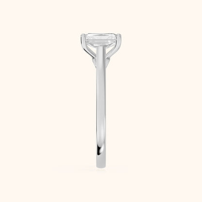Iris Vintage Radiant Diamond Engagement Ring in White Gold - SideView