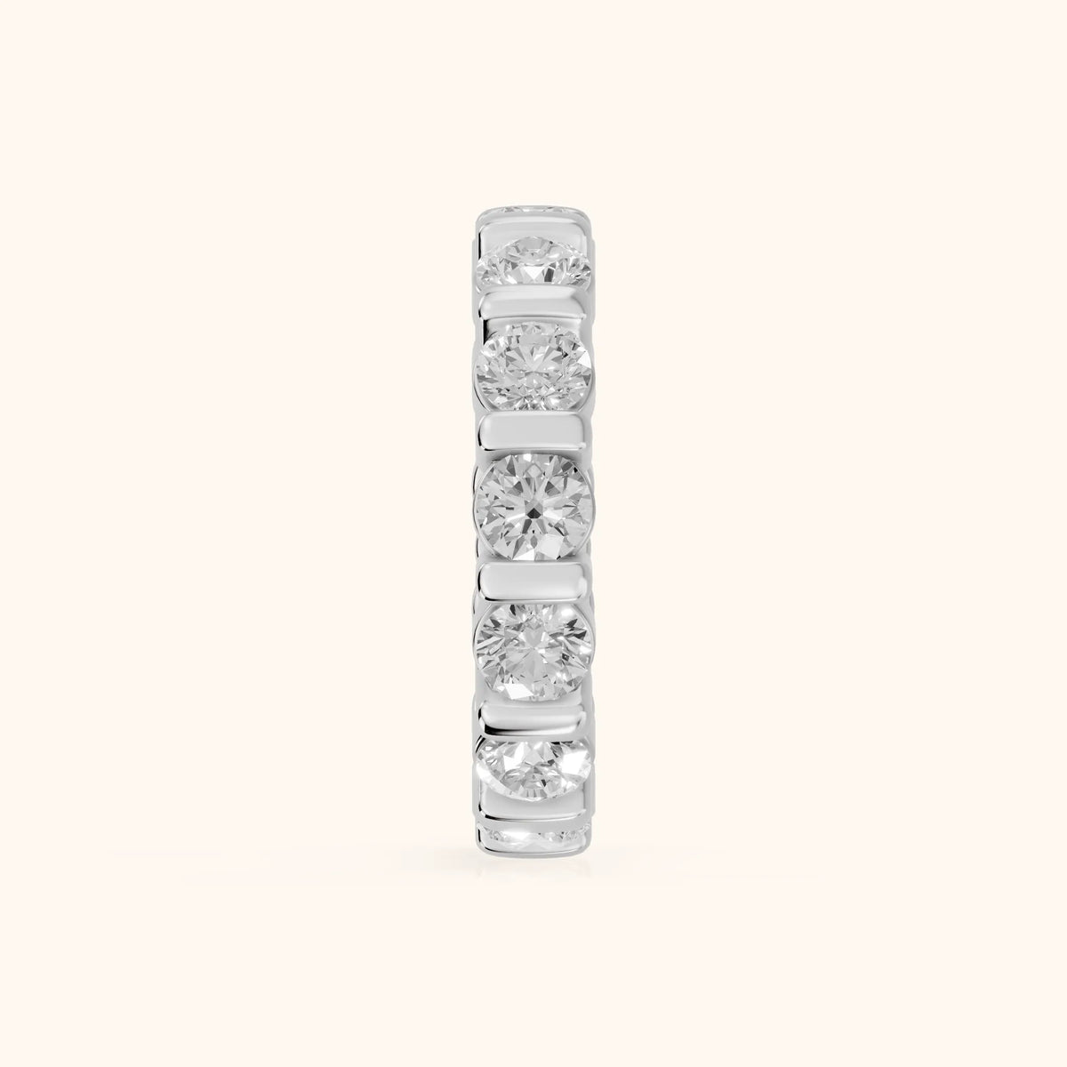 Allegra Bar Set Round Diamond Eternity Band in Silver - SideView