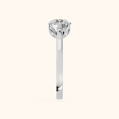 Isabella Bloom Solitaire Round Diamond Engagement Ring in Silver - SideView