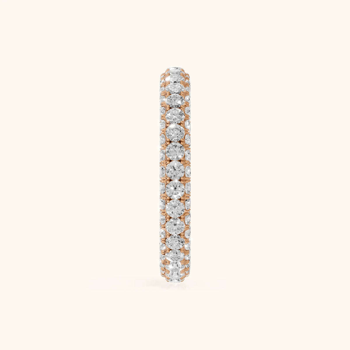 Candela Micropavé Round Diamond Eternity Band in Rose Gold - SideView