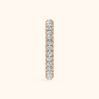 Candela Micropavé Round Diamond Eternity Band in Rose Gold - SideView