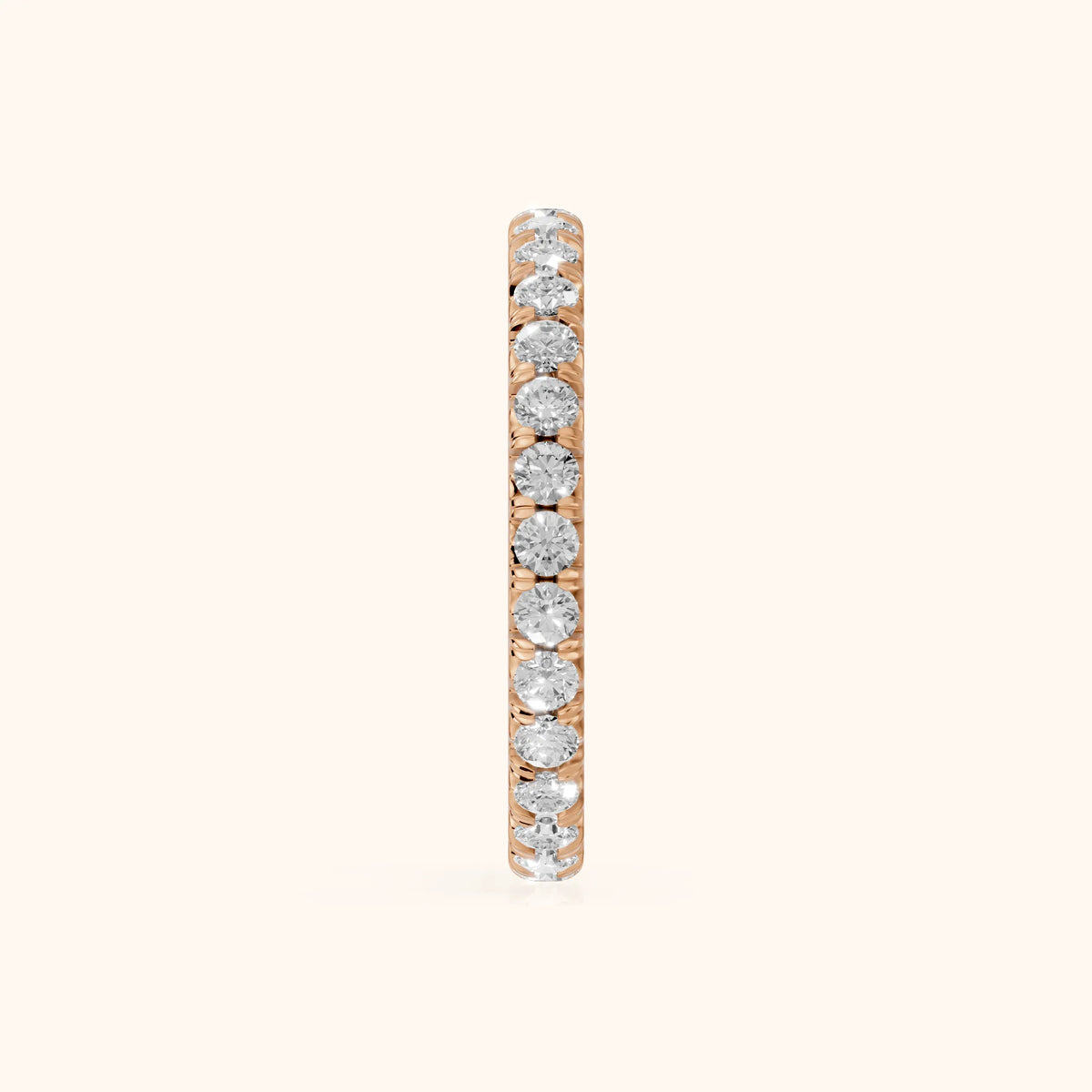 Lia French Pavé Round Diamond Eternity Band in Rose Gold - SideView