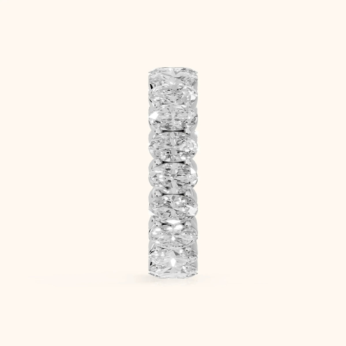 Vidya Shared Prong Oval Diamond Eternity Band in Silver - SideView