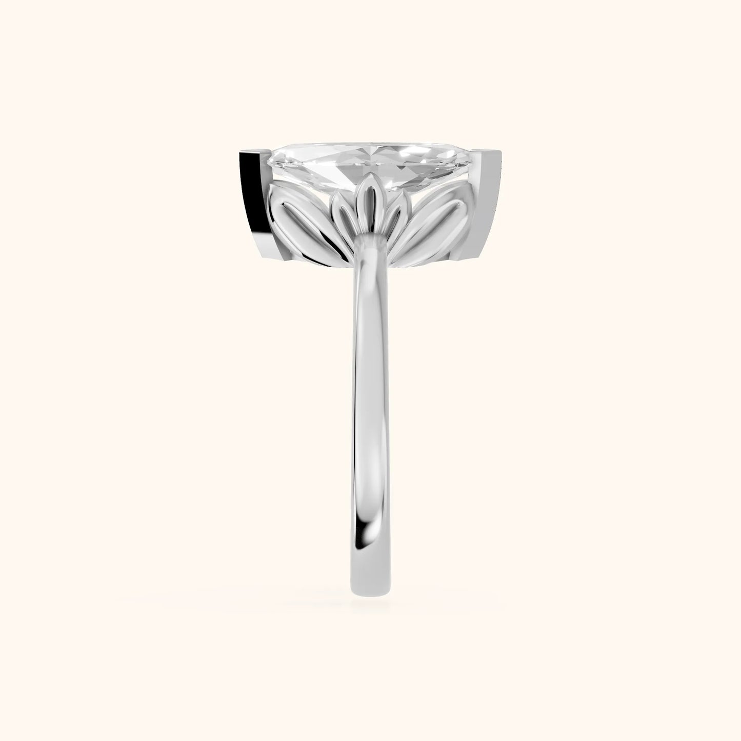 Marquise Cut Lab Grown Diamond Engagement Ring in Platinum