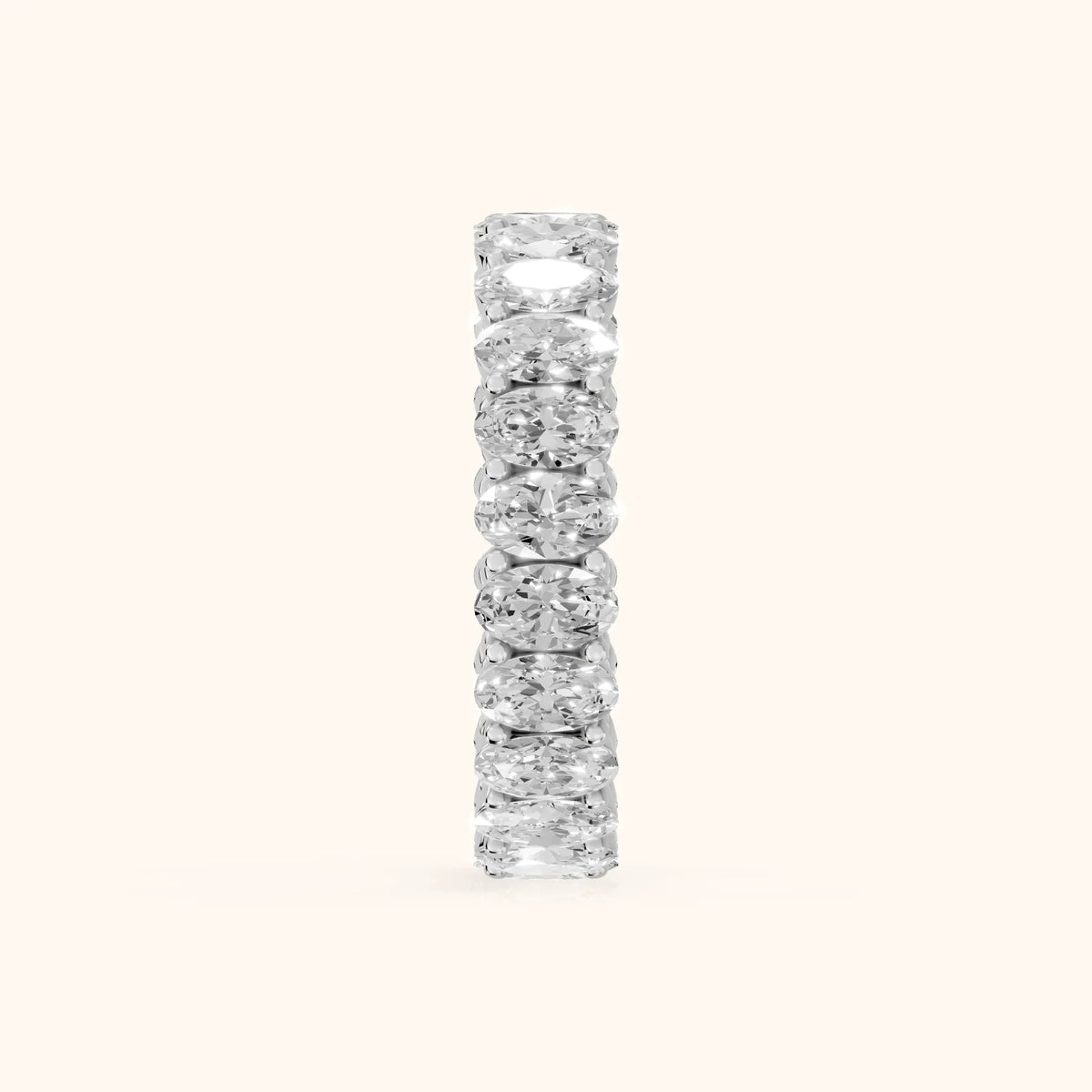 Renata Shared Prong Oval Diamond Eternity Band in Platinum - SideView