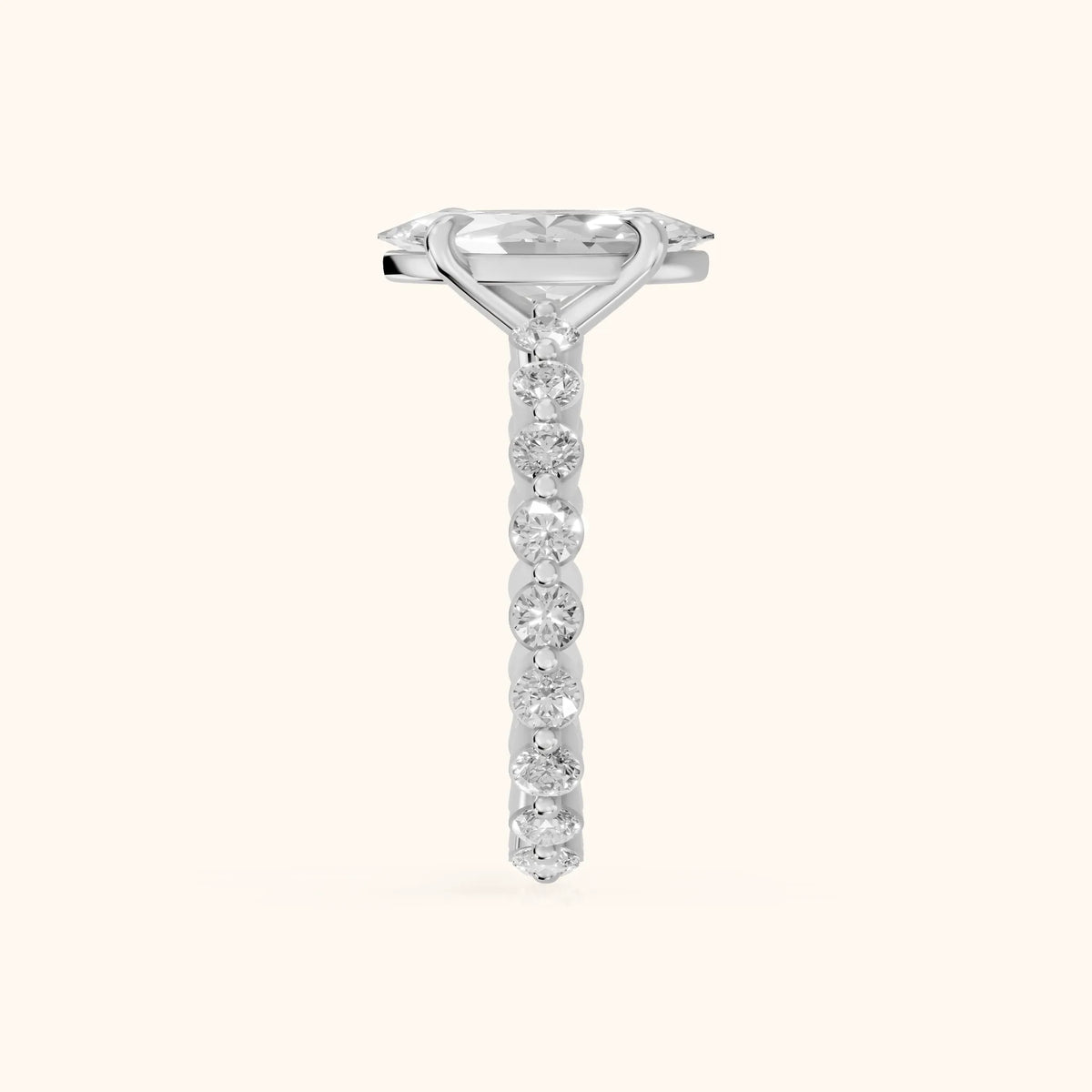 Piper Sidestone Marquise Diamond Engagement Ring in White Gold - SideView.webp