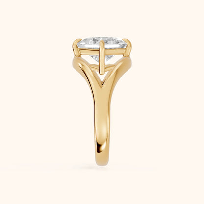 Madeleine Split Shank Princess Diamond Engagement Ring in Yellow Gold - SideView.webp