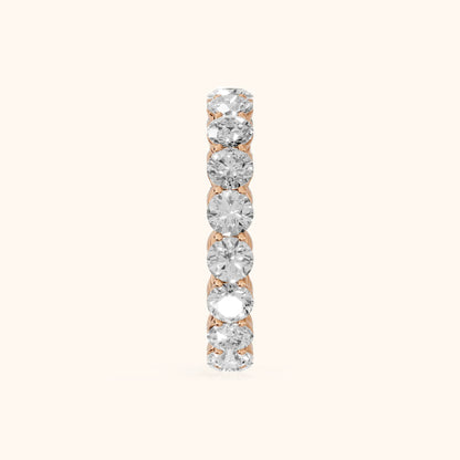 Dara Shared Prong Round Diamond Eternity Band in Rose Gold - SideView