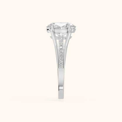 Lucinda Split Shank Oval Diamond Engagement Ring in Platinum - SideView.webp