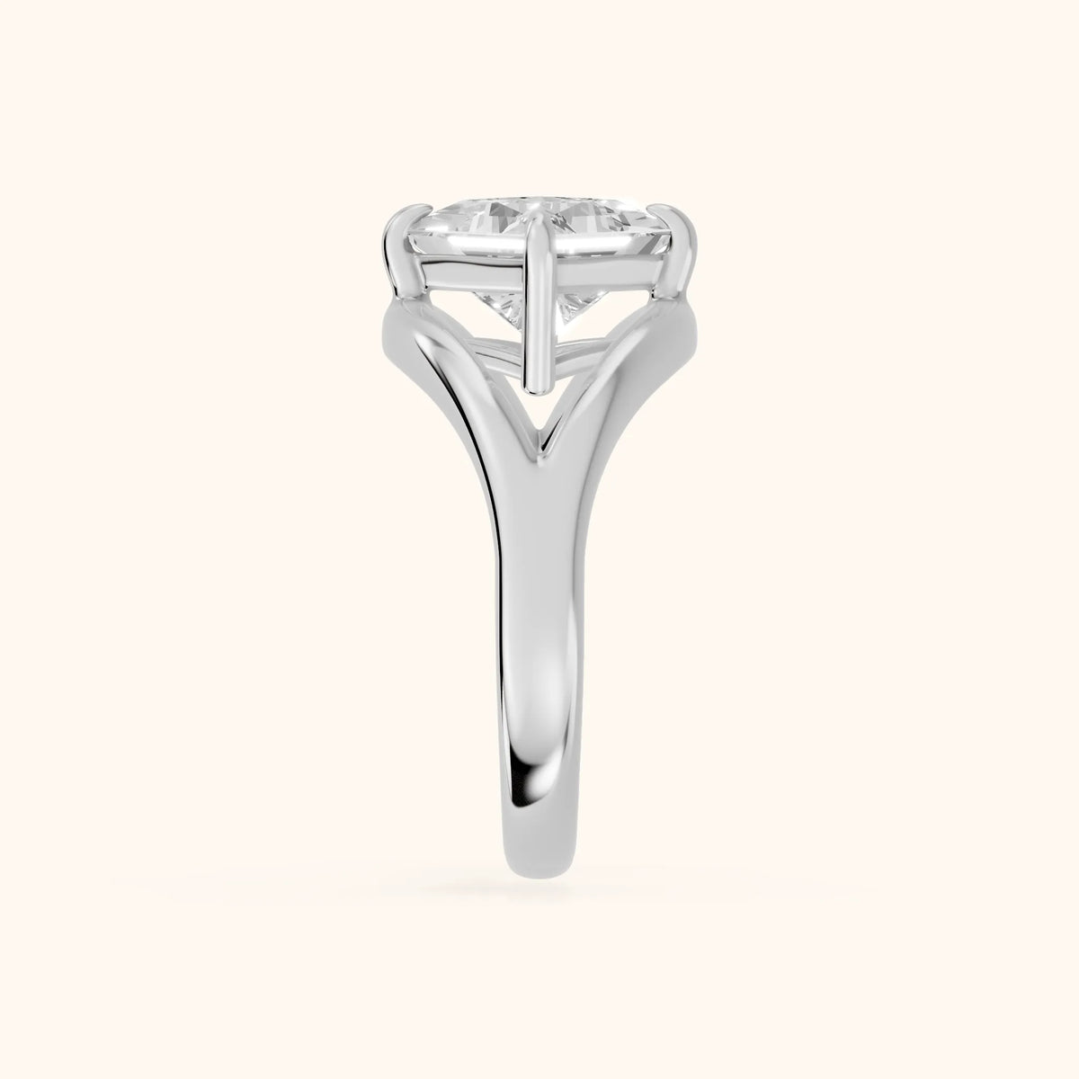 Madeleine Split Shank Princess Diamond Engagement Ring in Platinum - SideView.webp