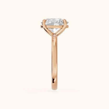 Cassandra Claw Prong Solitaire Oval Diamond Engagement Ring in Rose Gold - SideView.webp